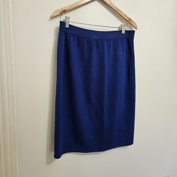 St. John | Skirts | Vintage St John Bright Blue Knit Bodycon Skirt 4 ...